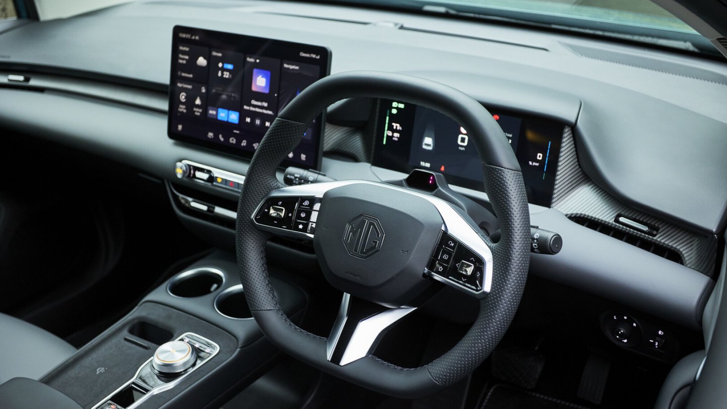 Neues Cockpit für den MG4 Electric, hier als Rechtslenker.