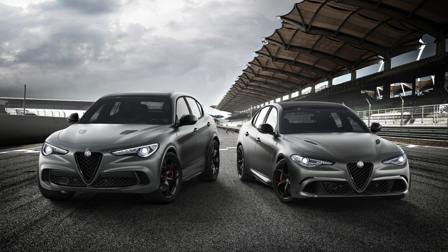 Alfa Romeo Stelvio und Giulia Quadrifoglio NRING. Alfa Romeo Stelvio und Giulia Quadrifoglio NRING.
