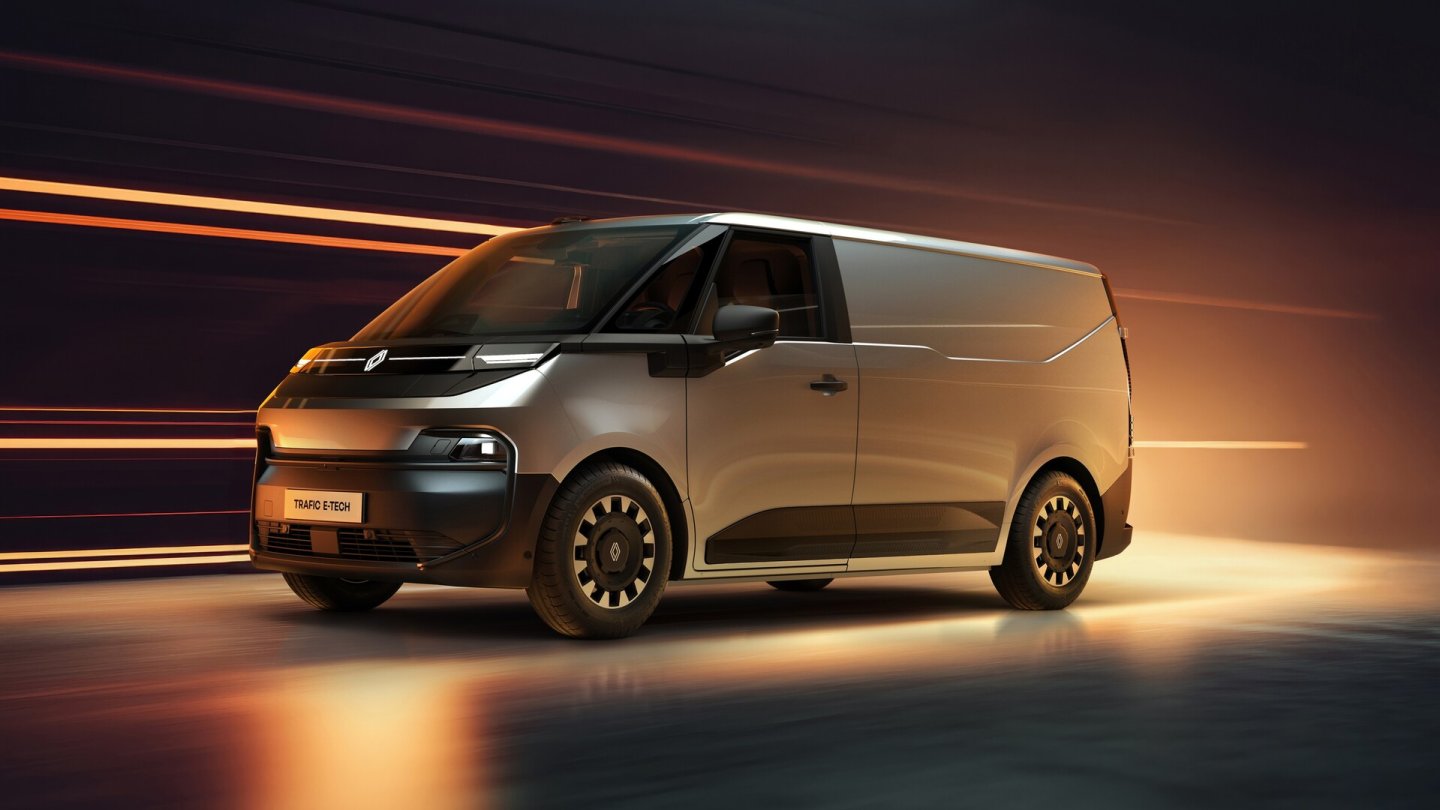 Der neue Renault Trafic E-Tech Electric als Kastenwagen. Der neue Renault Trafic E-Tech Electric als Kastenwagen.