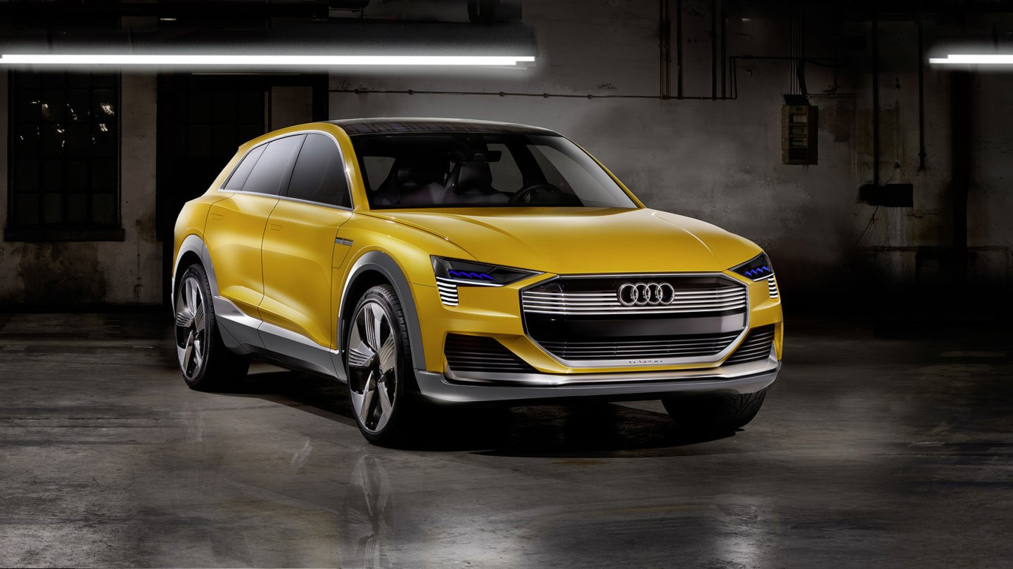 Die Studie Audi h-tron quattro Concept aus dem Jahr 2016. Die Studie Audi h-tron quattro Concept aus dem Jahr 2016.