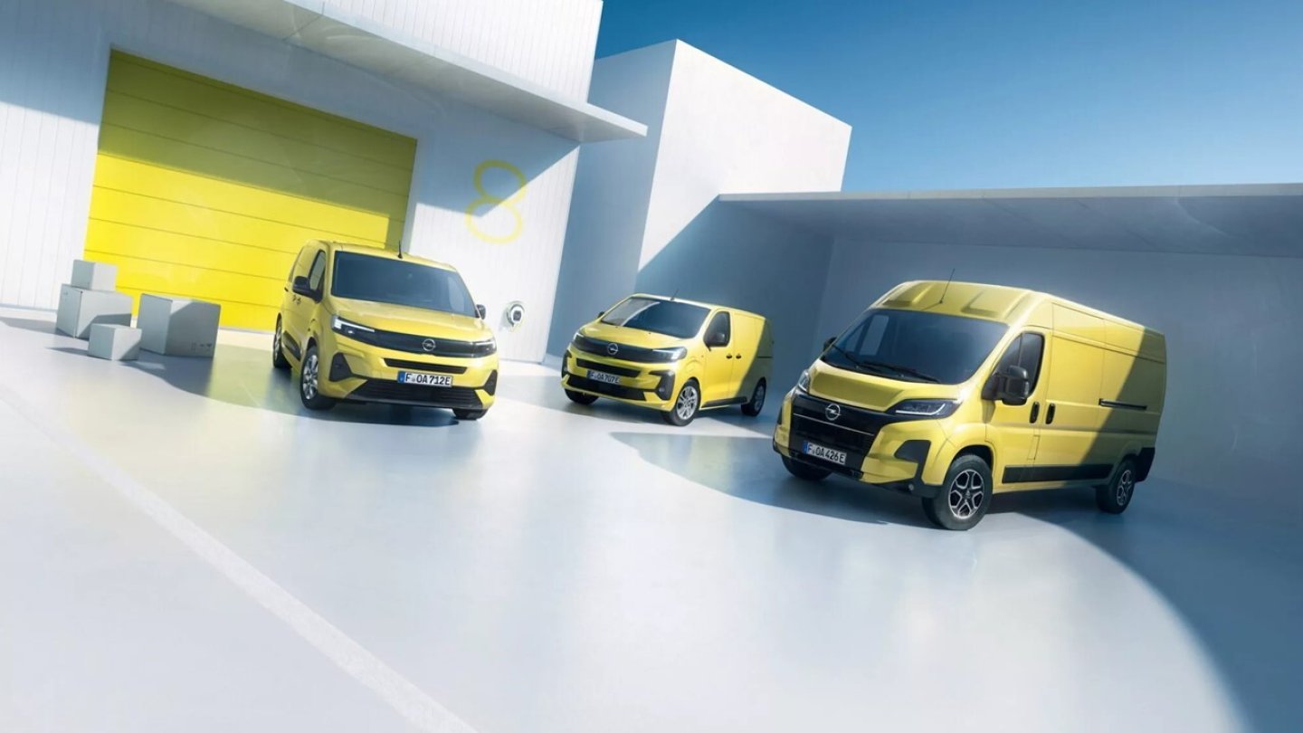 Die Opel-Nutzfahrzeuge tragen Varianten des Vizor-Designs im Gesicht. Die Opel-Nutzfahrzeuge tragen Varianten des Vizor-Designs im Gesicht.