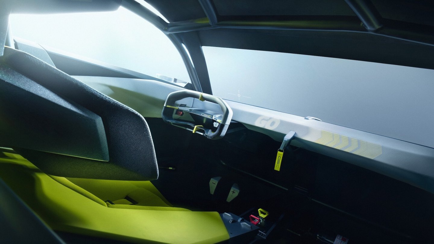 Reduziertes Concept-Car-Cockpit ohne großes Display.