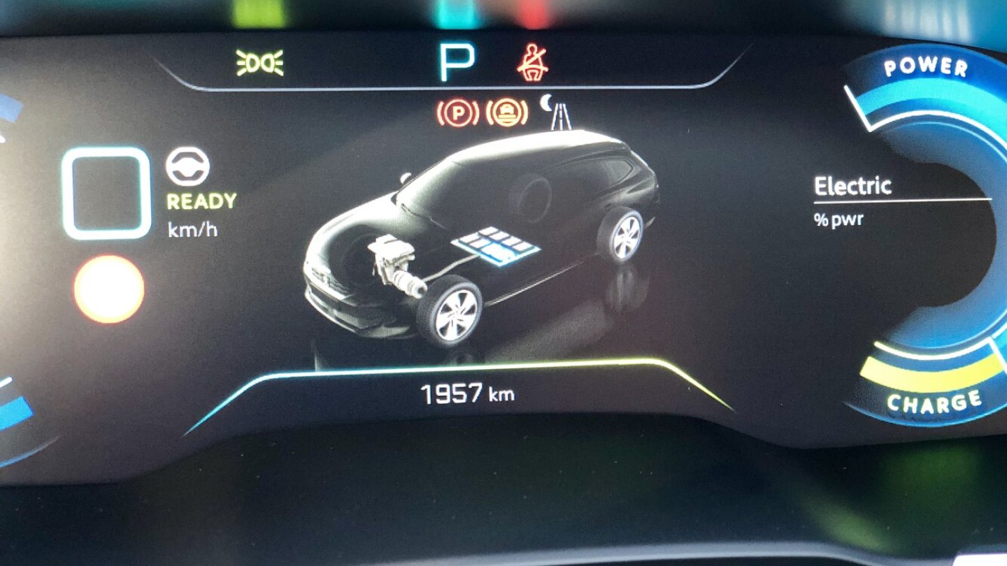Die Energieflussanzeige im digitalen Cockpit.