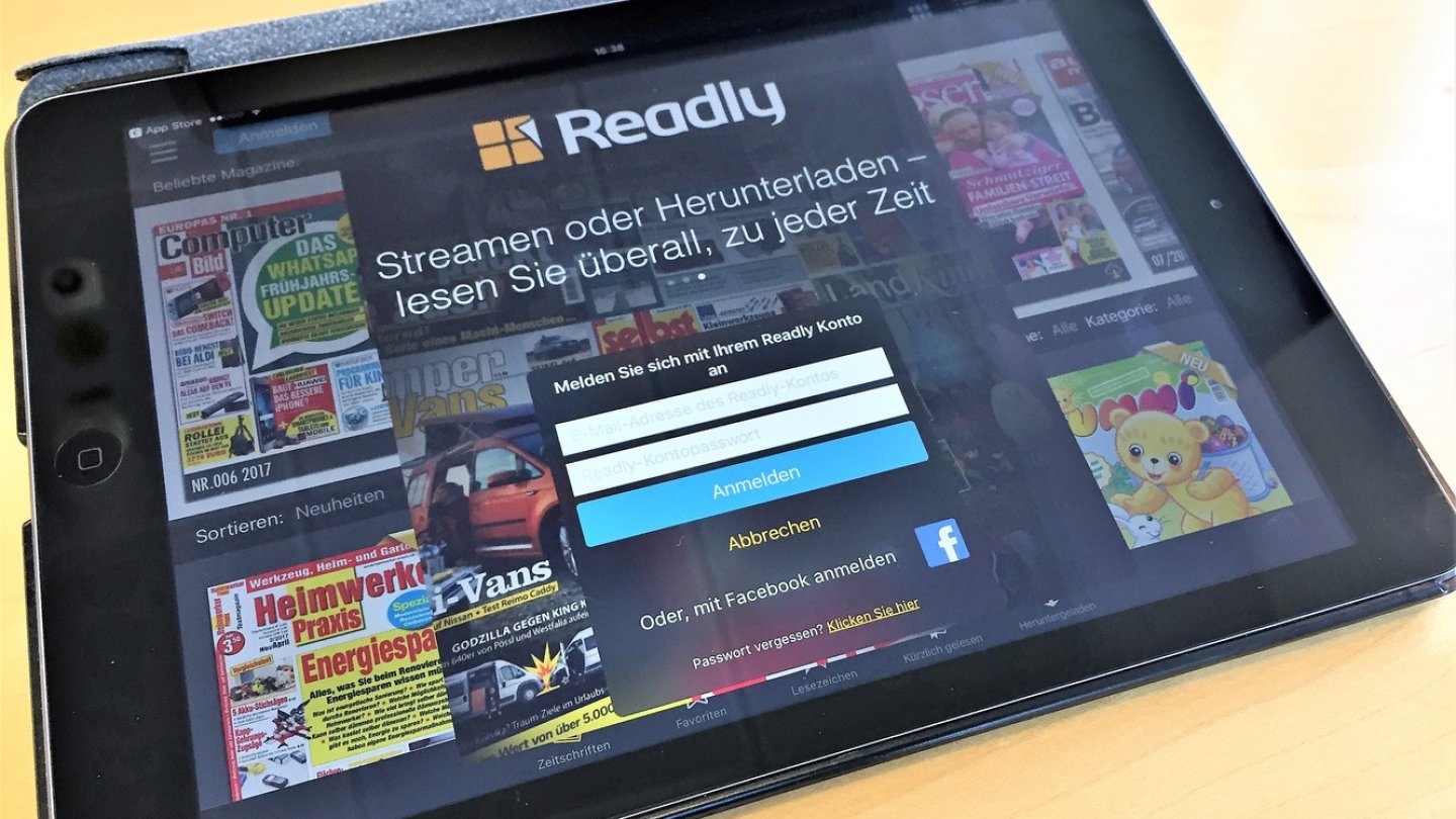 Die Readly-App gibt es für Smartphones und Tablets. Die Readly-App gibt es für Smartphones und Tablets.