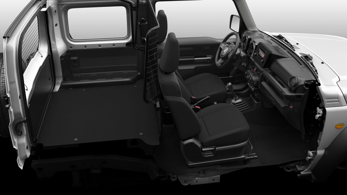 Laderaum statt Rücksitze im Suzuki Jimny. Laderaum statt Rücksitze im Suzuki Jimny.