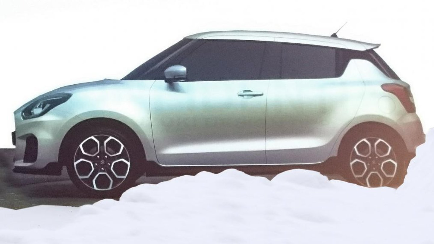 Die ersten Bilder des neuen Swift zeigen eine riesige Nase. Die ersten Bilder des neuen Swift zeigen eine riesige Nase.